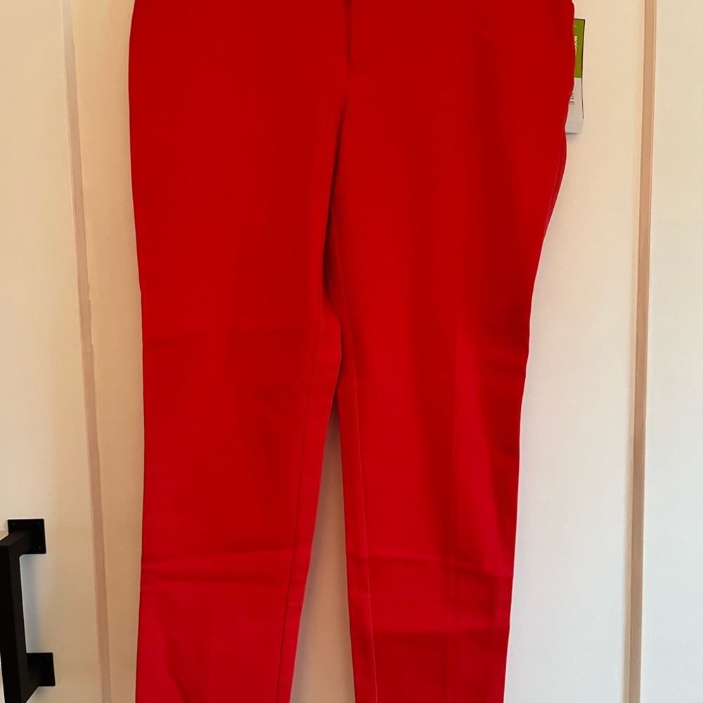 Women's Red Stretch Ponte Pants